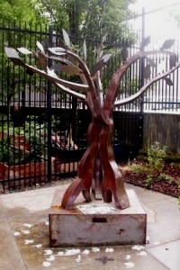 A bronze memorial tree